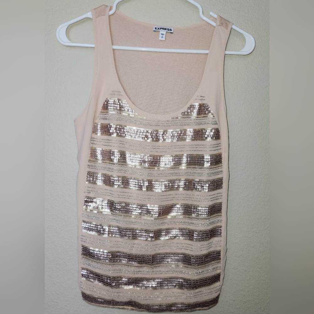 Express Y2k Sequin Tank Top Size Small
